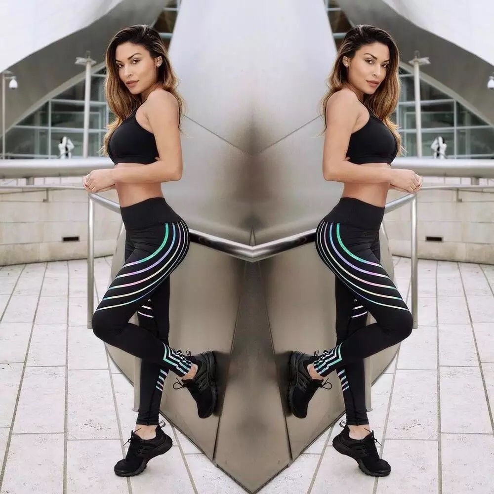 Black Contour Lined Workout Leggings - Picture 2 of 5